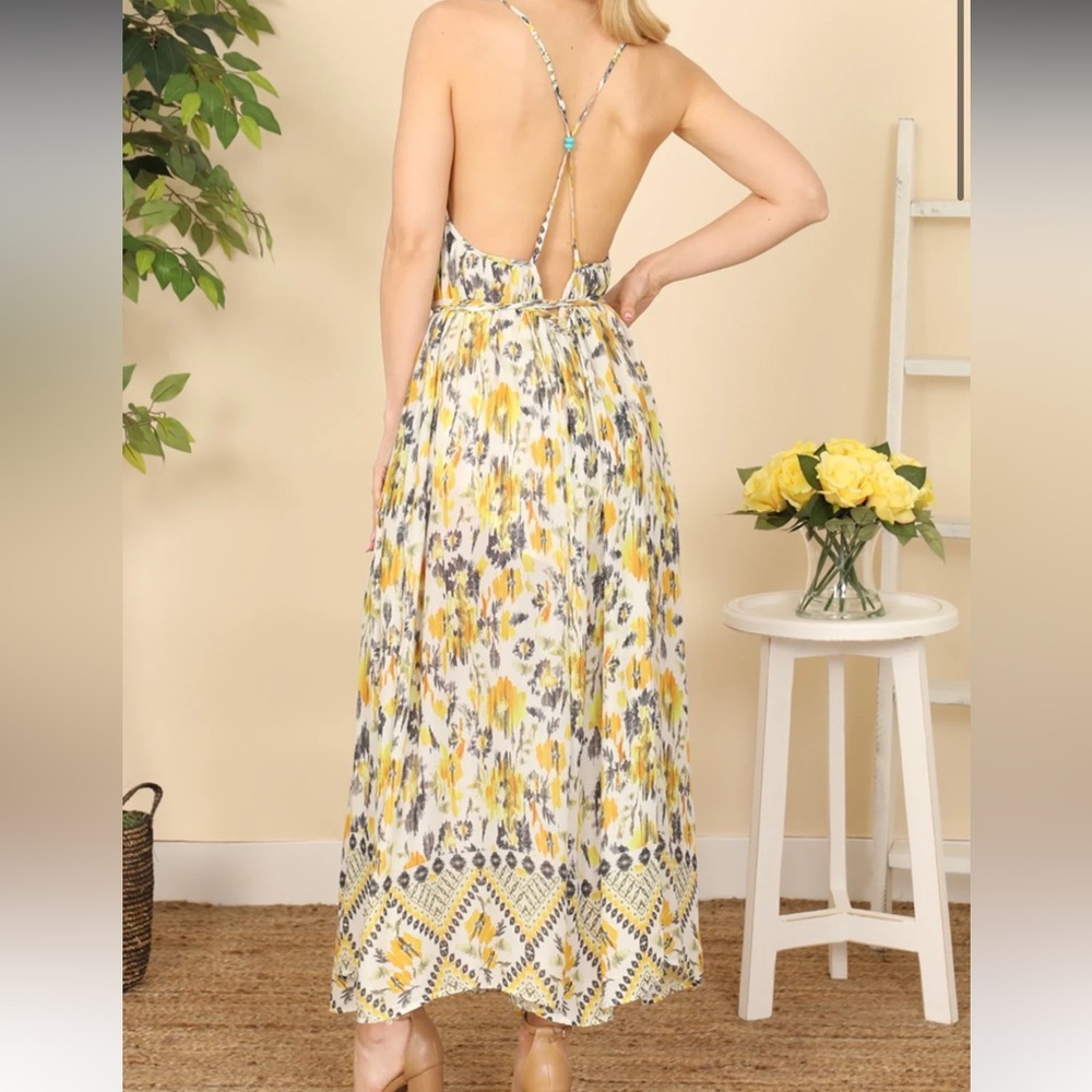 Olivaceous Floral Maxi Dress